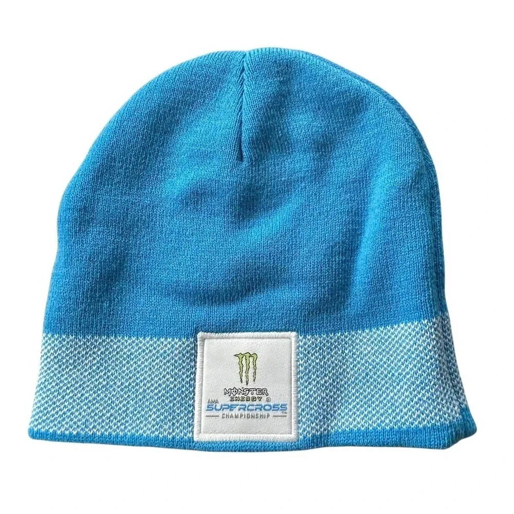 Monster Energy AMA Supercross SMX Beanie Hat Unisex One Size Blue/White‎